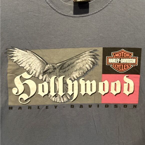 Harley-Davidson Hollywood California Crewneck Men’s Blue Medium Tee-Shirt - Picture 1 of 7